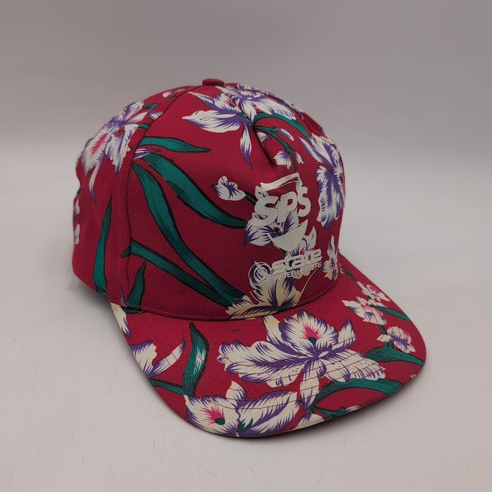 Vintage San Sun Hat Cap Snapback Hawaiian Floral Trucker SPS State Water Heaters